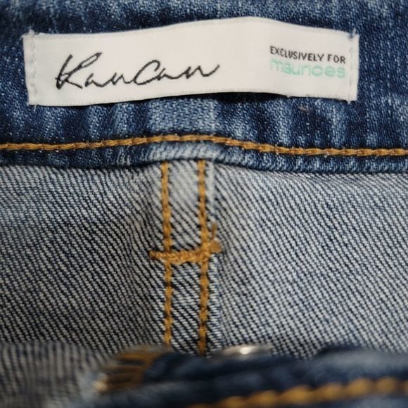 Kancan denim skirt distressed button fly raw hem size‎ 23 - Picture 2 of 3